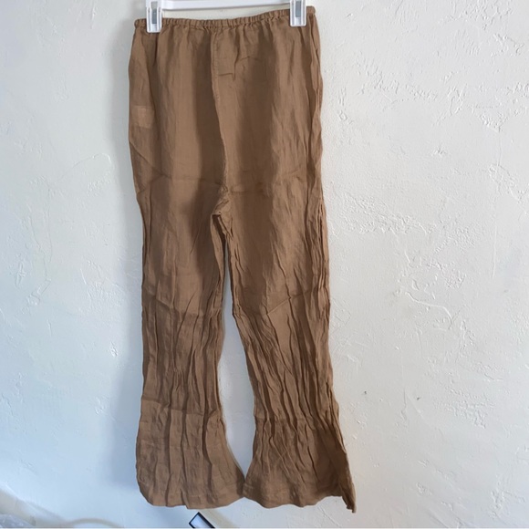 ARKET Superlight Drawstring Pants Wide Leg Breezy Beachy Ramie Ankle Women Small - Picture 3 of 11